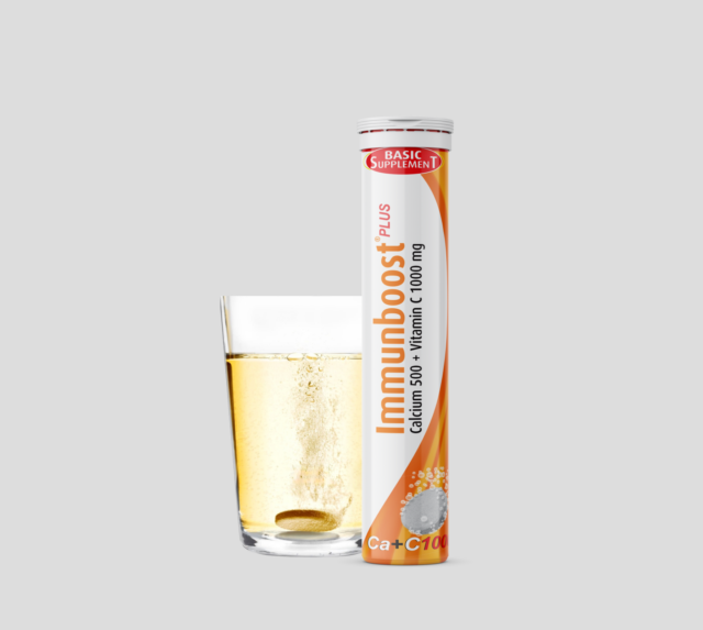 immunboost plus effervescence and a cup