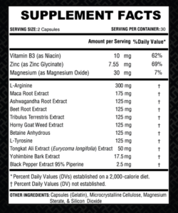 Nutritional Profile for Libmax men fertility booster product